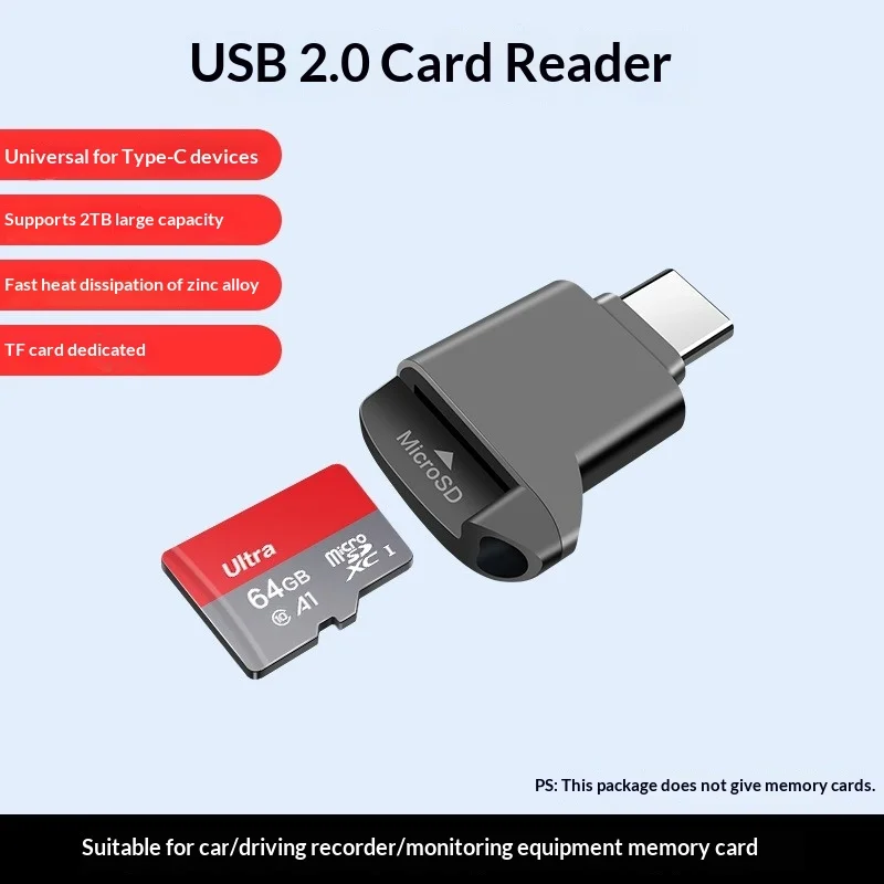Typec 2.0 Card Reader TF Mini Car Memory Card Storage Card TypeC Card Reader