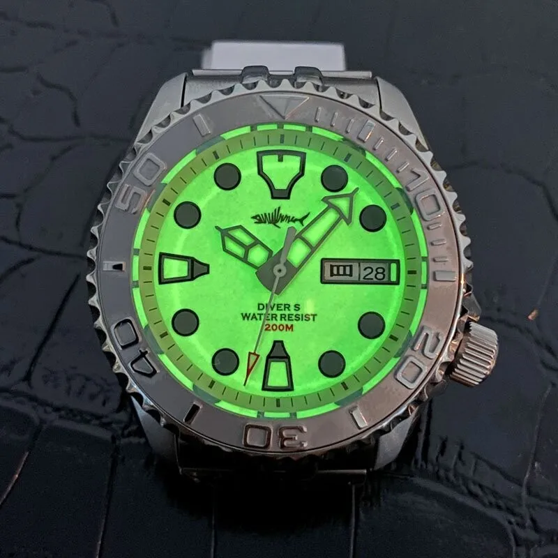 Imagem -05 - Relógio de Mergulho Automático Masculino Safira de Aço 316l Relógio Luminoso c3 200m Impermeável 42 mm Nh36 Luminoso Completo Heimdallr-skx007