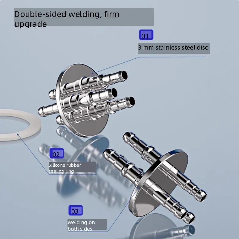 Stainless steel feed bottle cap Mobile phase cap 1/two/tee/4/GL45 plastic feed bottle cap