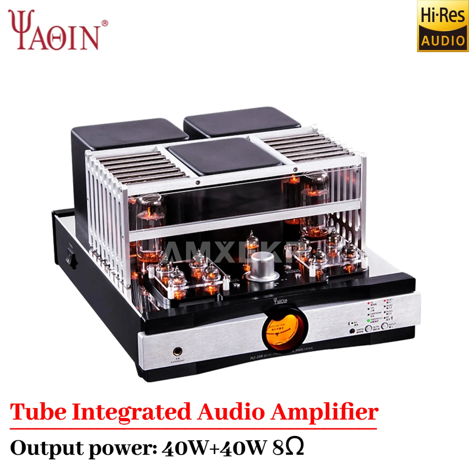 

YAQIN MS-20B Bladder Machine EL34 Tube Bluetooth Power Amplifier 40W*2 Fever HiFi Combined Push-pull Home Speaker Tube Amplifier