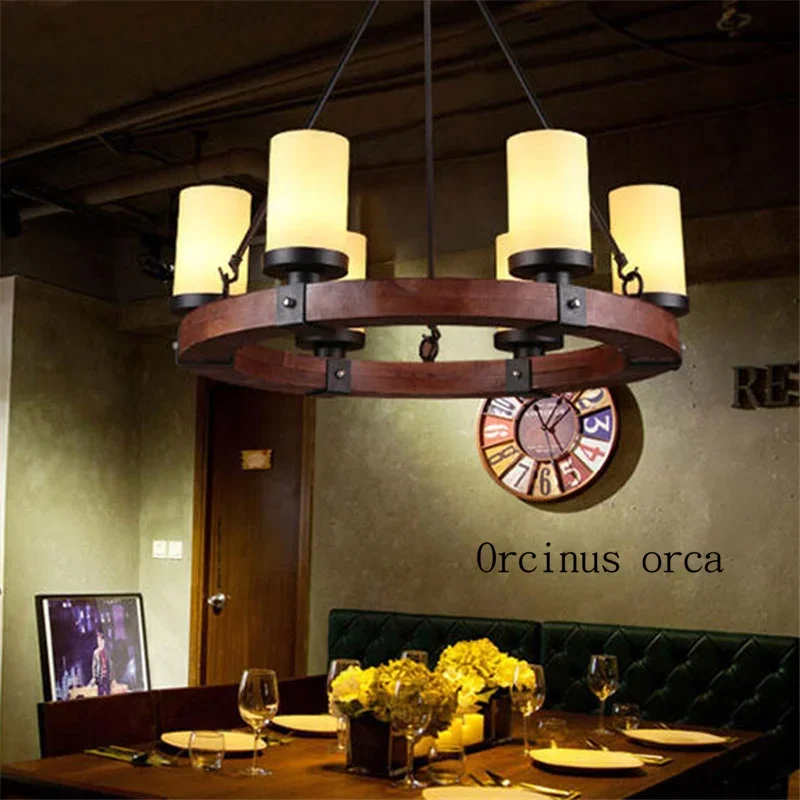 

American antique iron Chandelier cafe room dining room bar industrial style personality creative candlestick chandelier