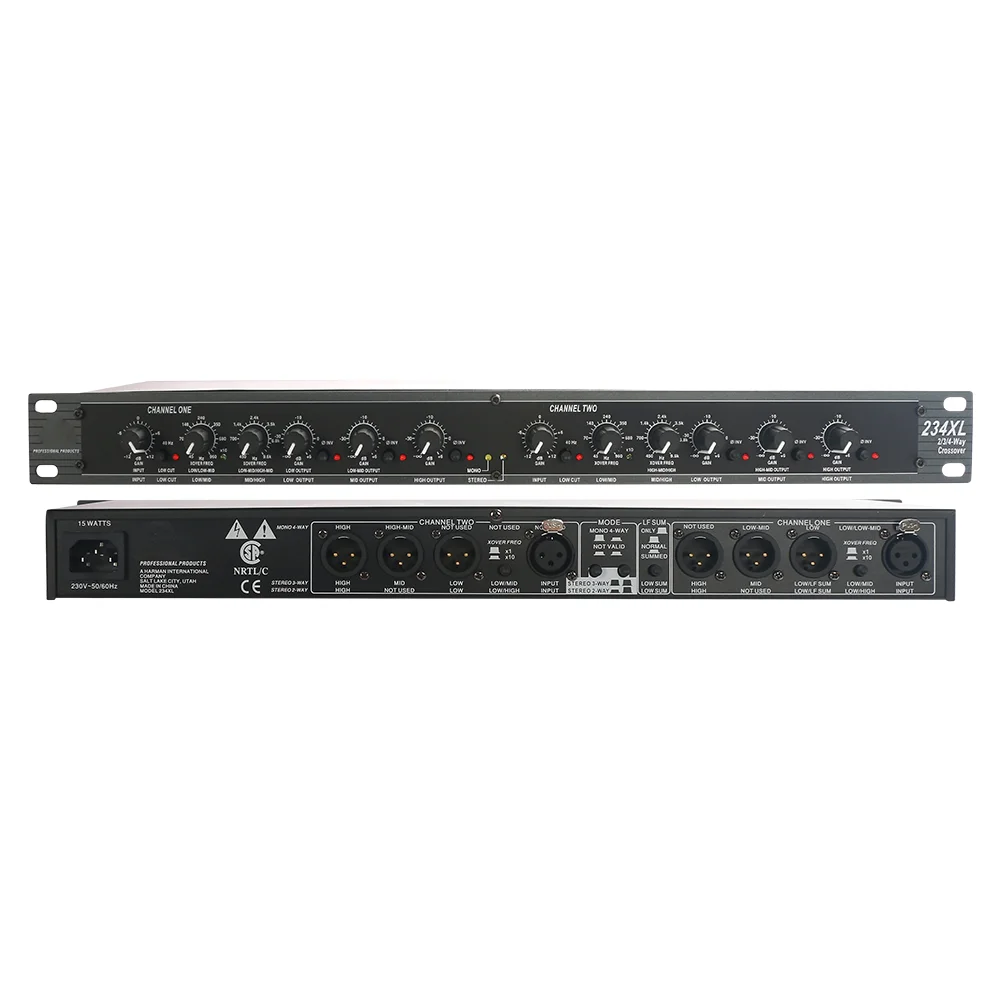 Dbx234xl profesjonalne urządzenia peryferyjne do dźwięku Stereo2/3-Way Stereo 4/-Way Crossover korektor Audio dla sceny