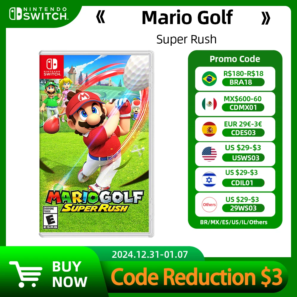 Original Game Deals Card- Mario Golf：Super Rush - for Nintendo Switch Physical Cartridge Support TV Tabletop Handheld Game Mode