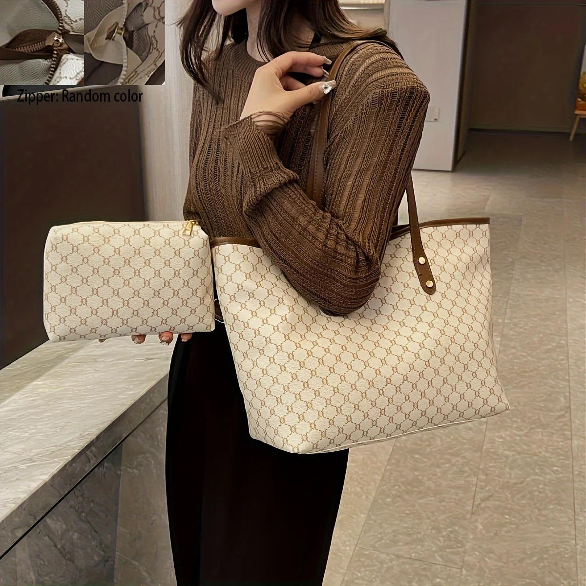 Vintage Large Capacity Tote Bag, Retro Shoulder Bag, Women's Fashion Handbag & Purse For Commute