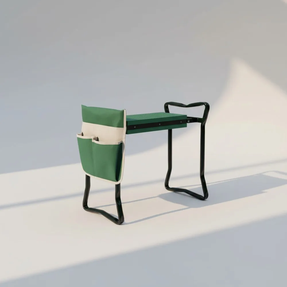 

Foldable Garden Kneeler Seat with Thick Pad & Tool Pouch, 330lb Capacity - Protect Knees & Clothes from Dirt