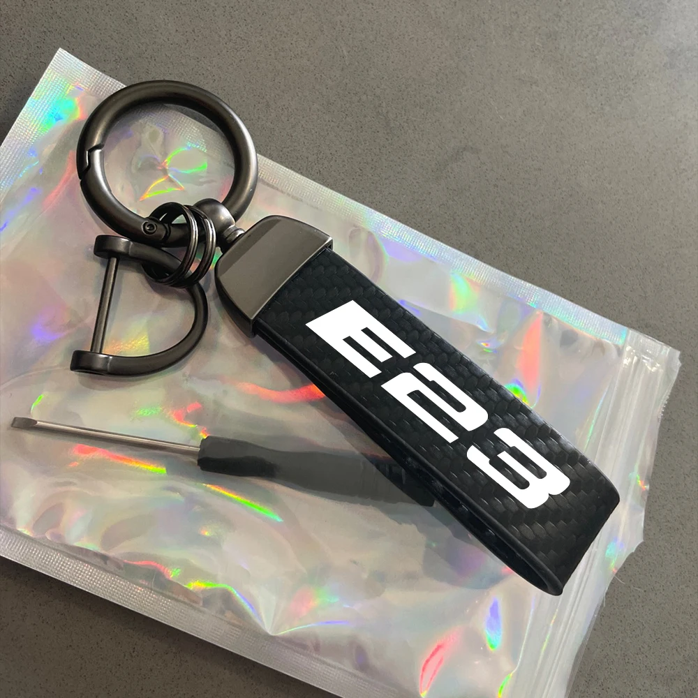 For BMW 7 Series E23 E32 E38 E66 New Fashion Car Key Chain Carbon Fiber Style Leather Auto Keyrings Holder High-Grade Accessorie