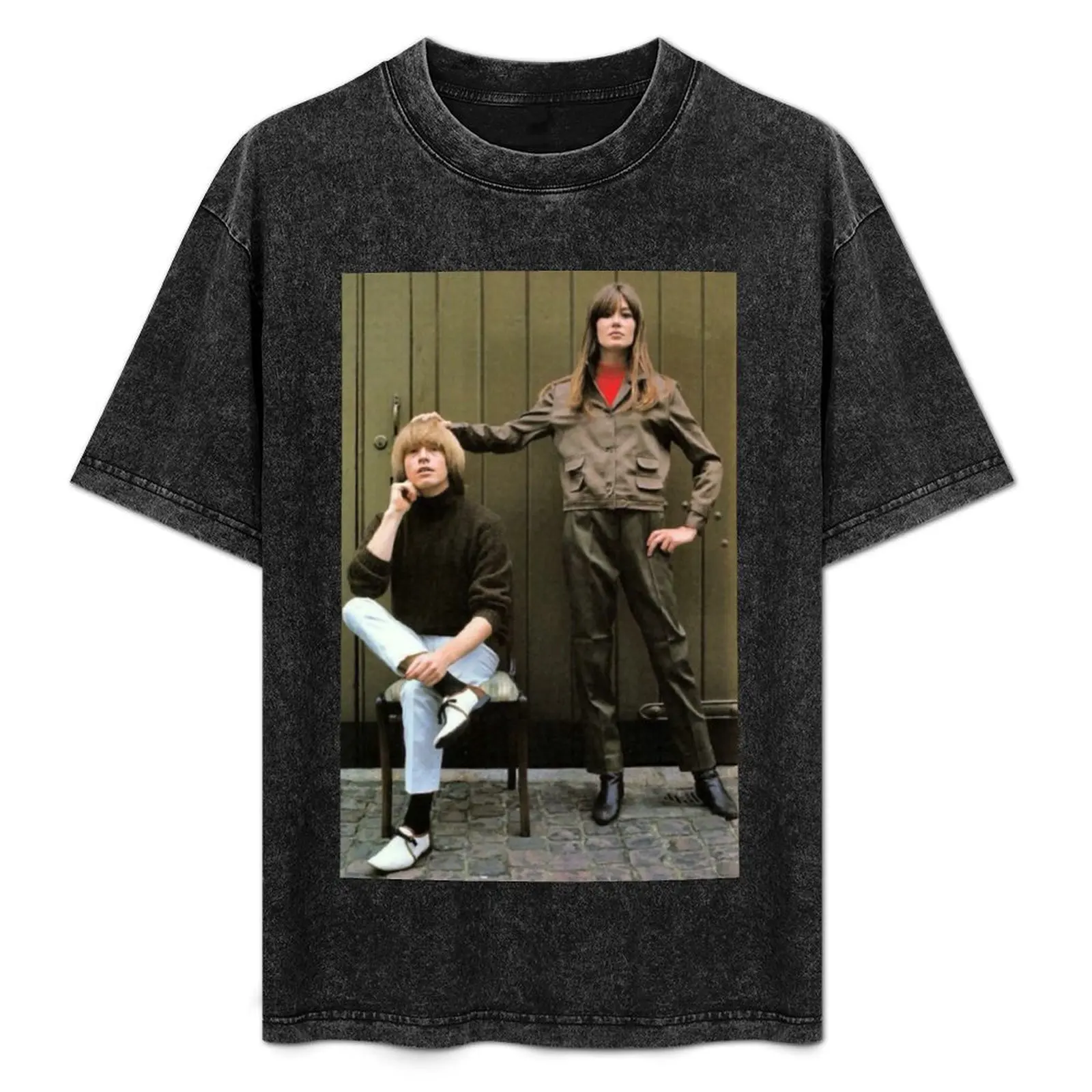 

Brian Jones and Franoise Hardy T-Shirt Casual Simple Design Short Sleeve Shirt