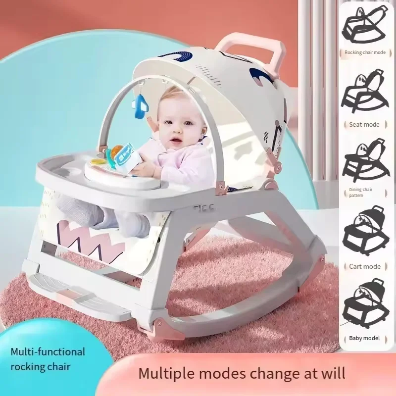 Baby Rocking Chair Baby Swing Chair 0-3 Years Old Baby Chair Multi-functional Rocking Chair Activities for Baby Cradle Sleep Bed