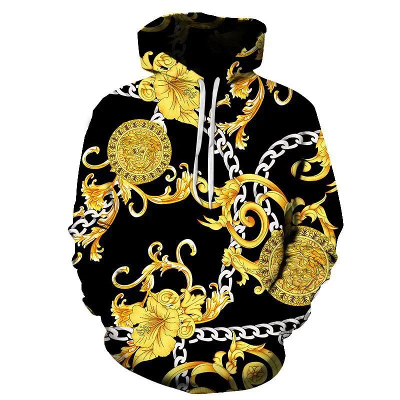 

2024 Hot Gold Pattern Men 3D Full Print Fashion Hoodie Men's Sweatshirt Unisex Pullover Casual Jacket Sportswear Street Wear 6XL