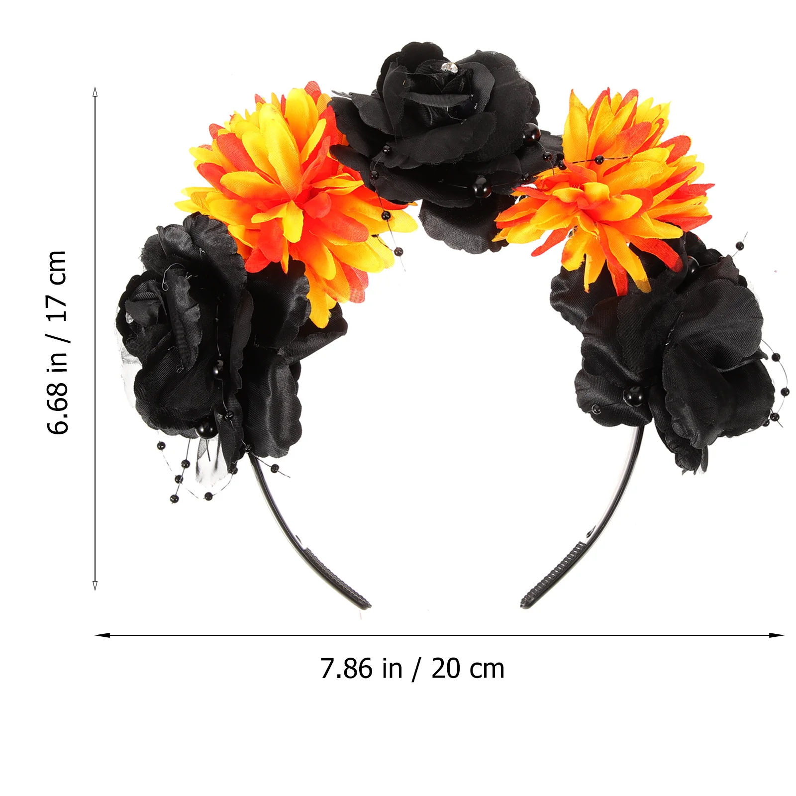 Flor artificial bandana pano gótico headpiece para o dia das bruxas do festival morto cosplay acessórios femininos