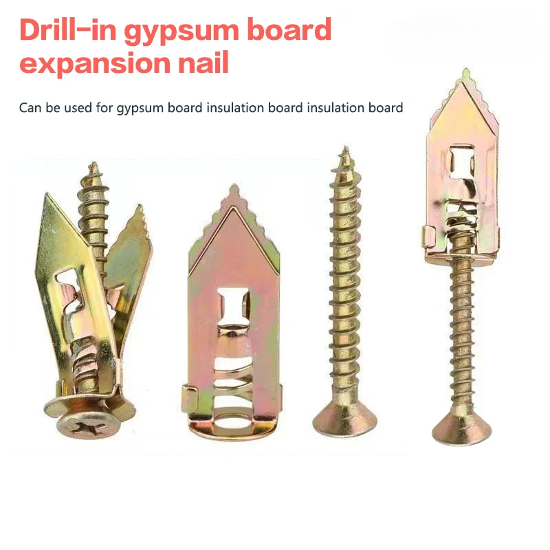 20/50/100 Set Self Tapping Screws Self Drilling Anchors Screws Drywall Anchors Expansion Nails Use For Gypsum Plasterboard