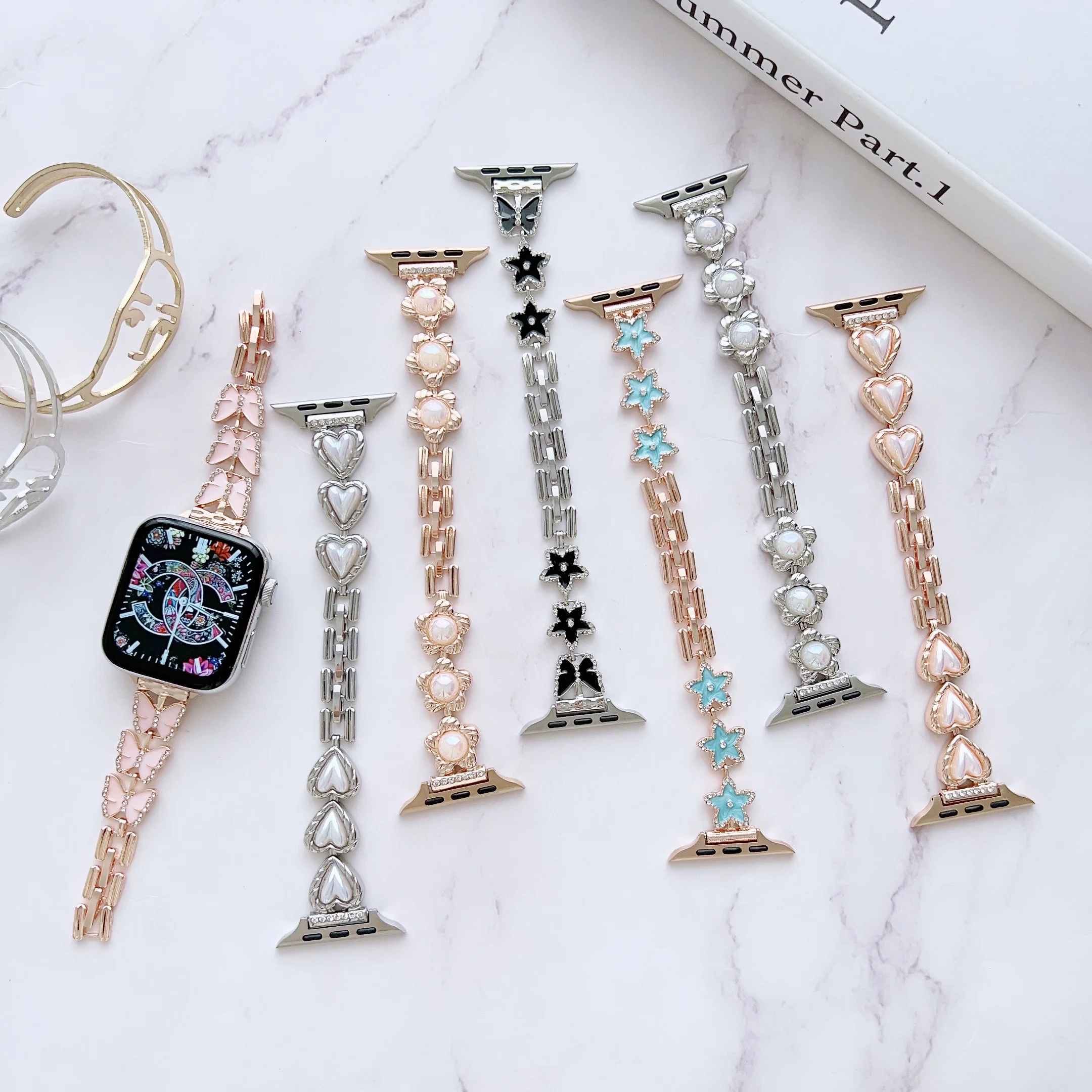 Metal Jewelry Strap For Apple Watch 10 9 8 7 46mm 45mm 41mm Ultra 49mm Women Bracelet Band For iWatch 6 5 4 3 SE 44mm 42mm 40mm