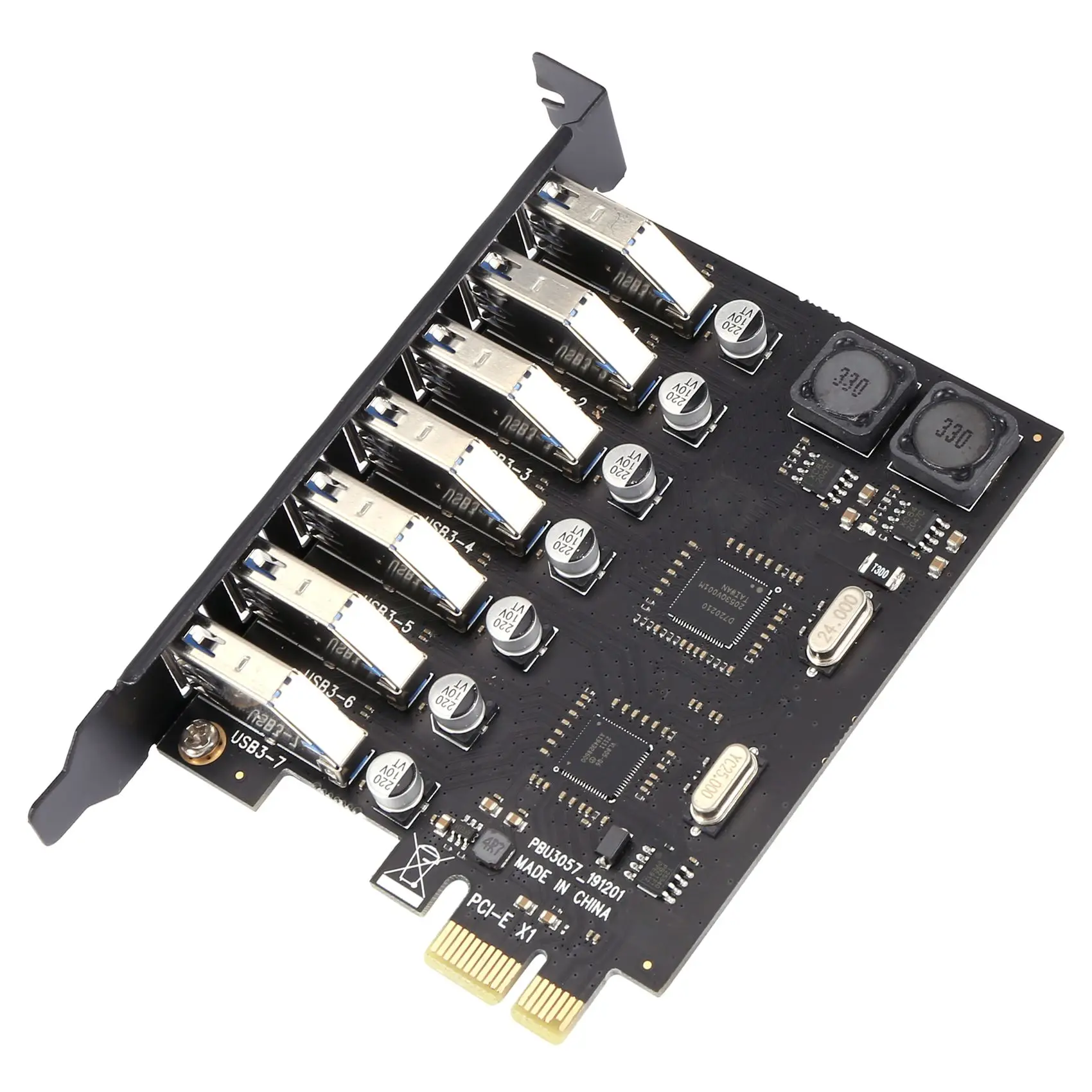 

Stylish-USB 3.0 PCI-E Expansion Card Adapter 7 Ports USB 3.0 Hub Adapter External PCI-E Extender PCI Express Card For Desktop