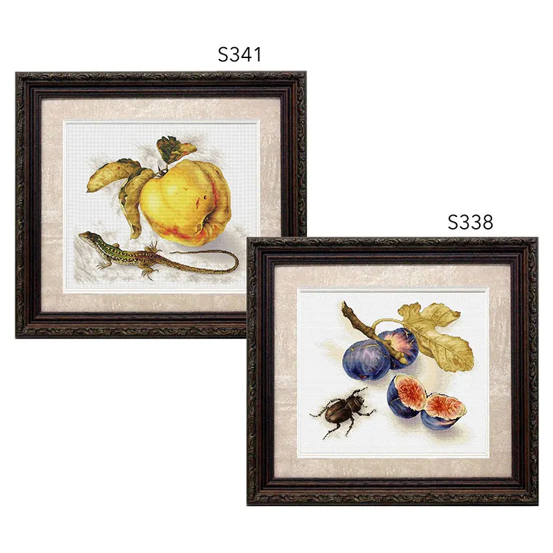 Precision Printing Kit Fishxx Cross Stitch S338-341 Interesting New Fruit at FIG and Insect Restaurant