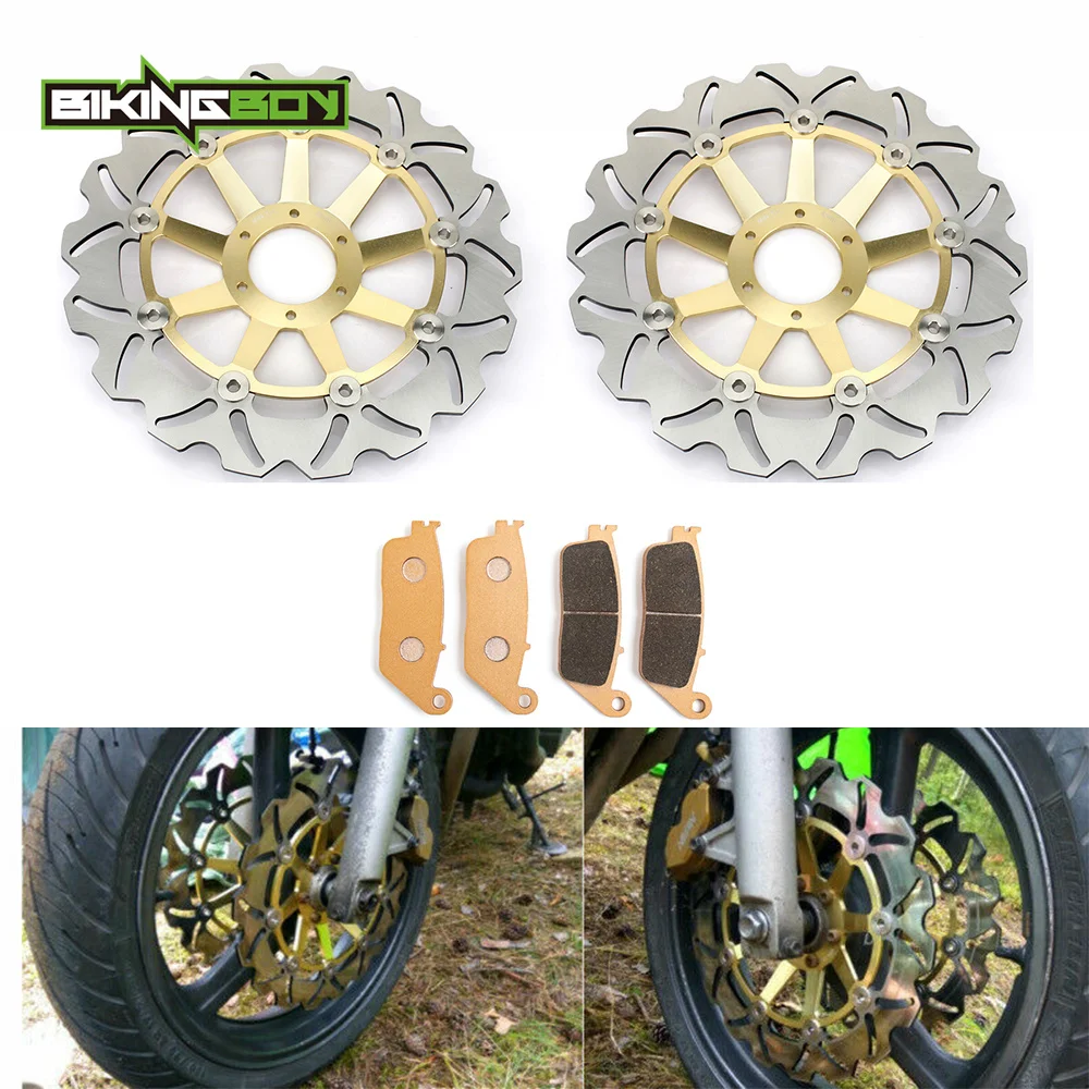 BIKINGBOY For Honda Hornet CB 600 F 00 01 02 03 04 05 06 F1-F6 CB600F S F2 2000-2004 Front Brake Discs Rotors Disks + Pads Set