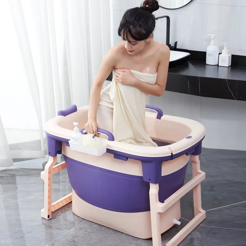 Folding Bidet Adult Children Soak Bath Bucket Insulation Full Body Bathtub Plastic Bathtub for Bathing