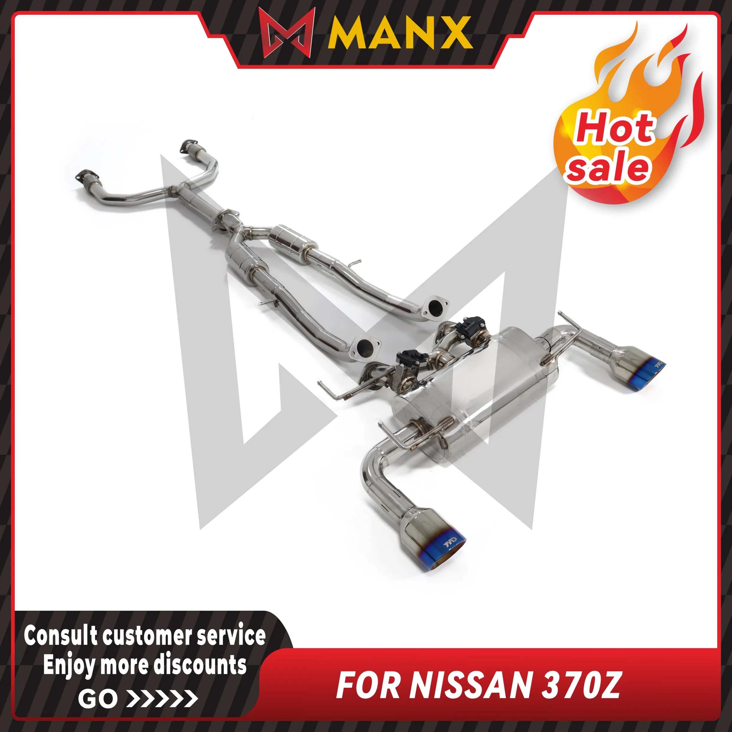 

MANX Car Exhaust system for NISSAN 370Z Stainless steels Catback Performance exhaust pipe with remote control valve