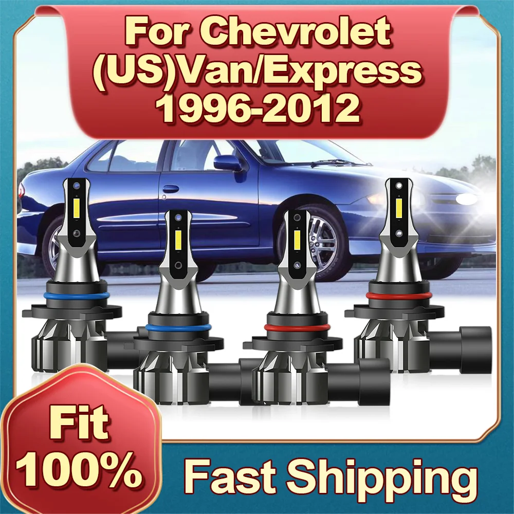 

2/4Pcs LED Car Headlight 30000LM HB4 HB3 Bulbs For CHEVROLET (US) VAN EXPRESS 1996 2004 2005 2006 2007 2008 2009 2010 2011 2012