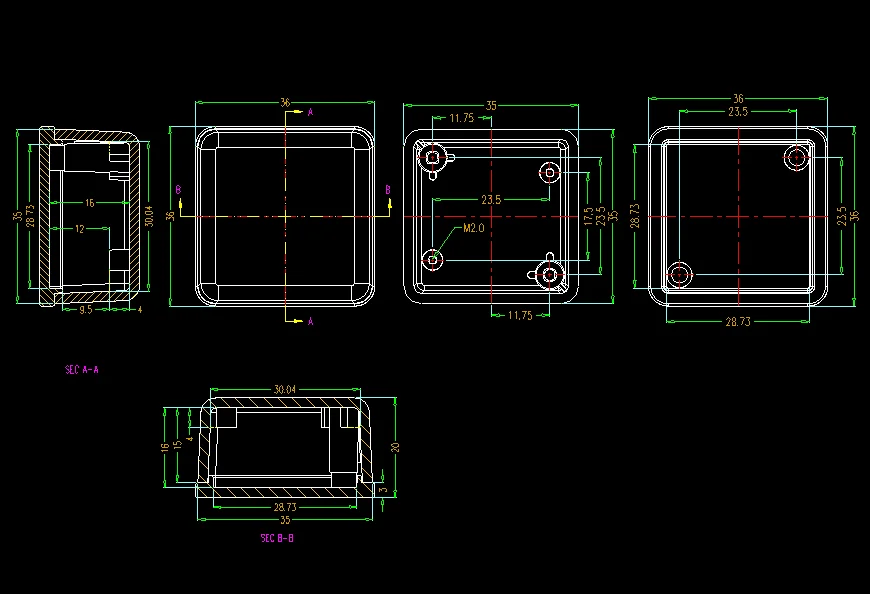 36x36x20mm Good Quality Small Plastic Box Enclosure Plastic Housing Power Junction Box Electronic Enclosure Outlet Enclosure