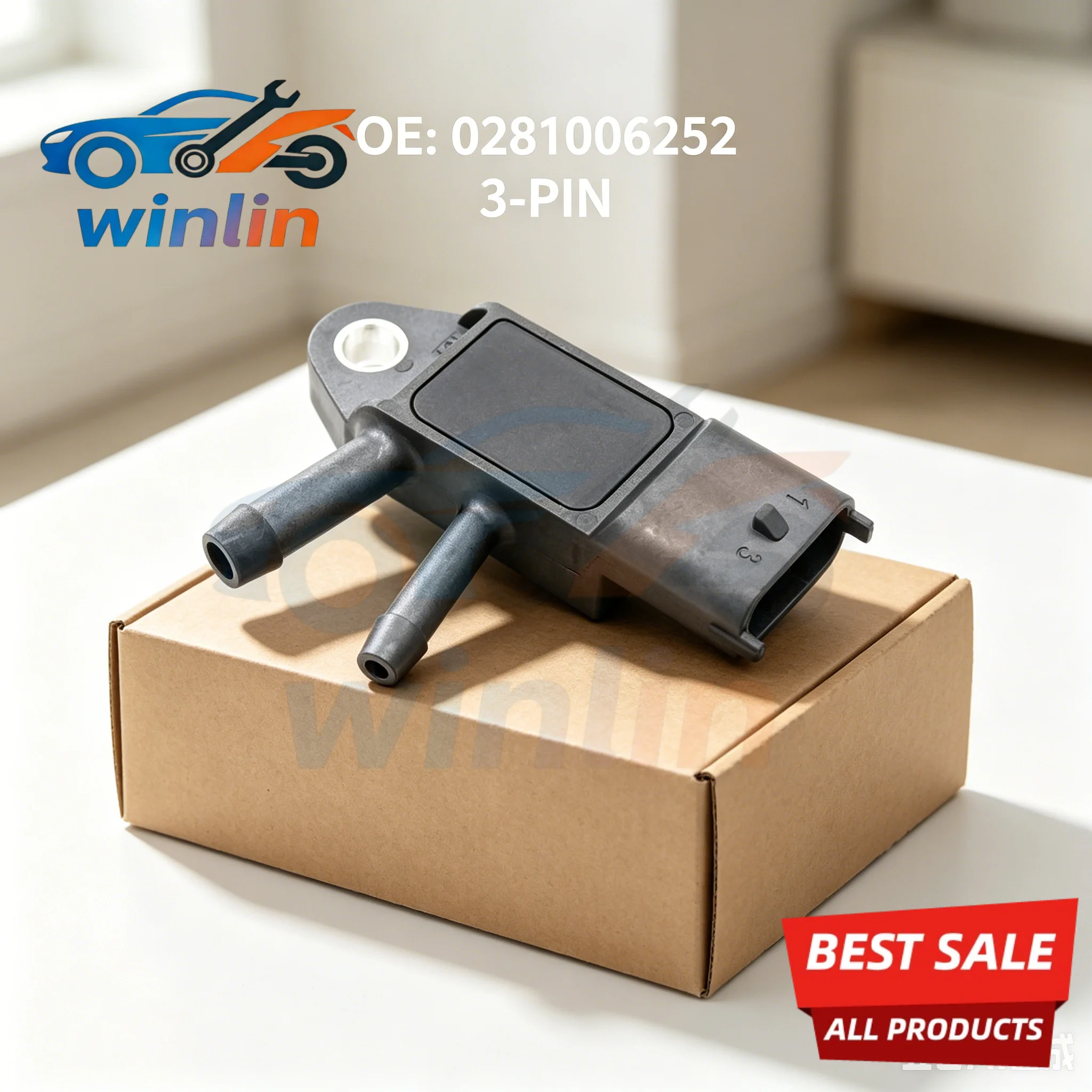 OEM 0281006252 DPF Differential Pressure Sensor for Renault Megane III Grandtour KZ 1.5 DCI 2009-2016 227702184R