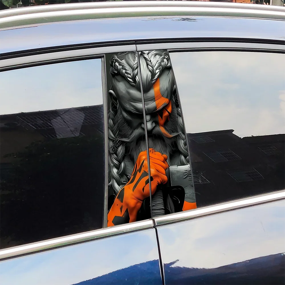 

Viking Warrior Car Stickers Car B-pillar Decal Waterproof Stickers Auto Center Pillar Sticker Cover Scratches Decor Accessories