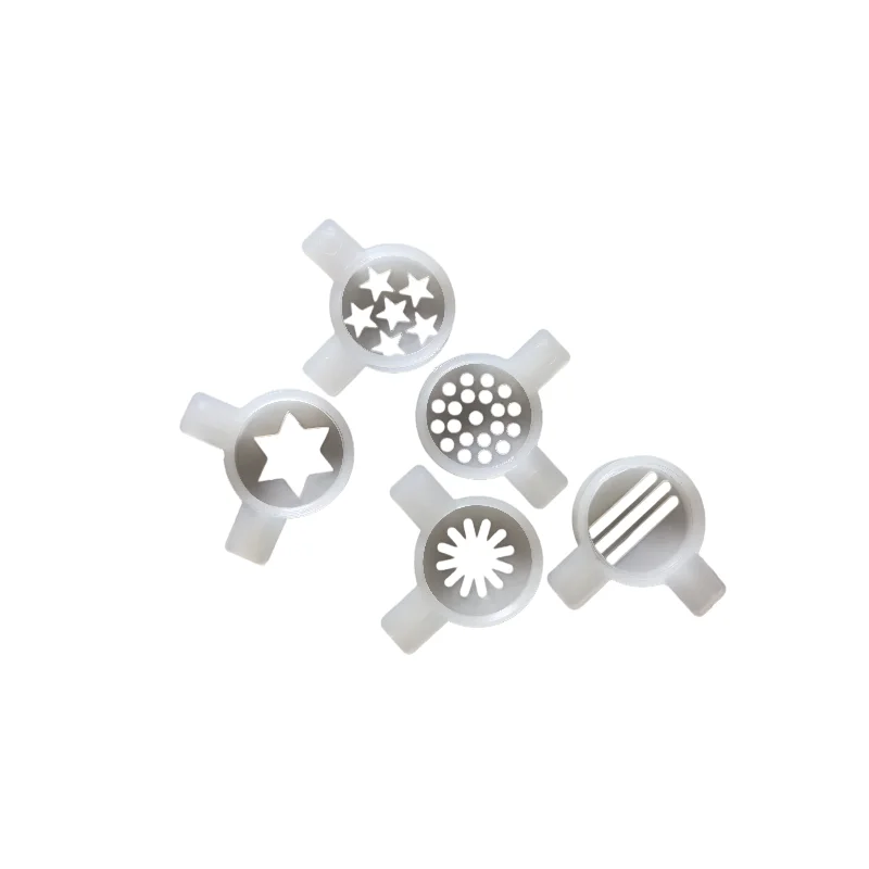Ice Cream Maker Parts 5 different shapes Plastic nozzle kit noodle jungle snow flower Sandswiches hexagram