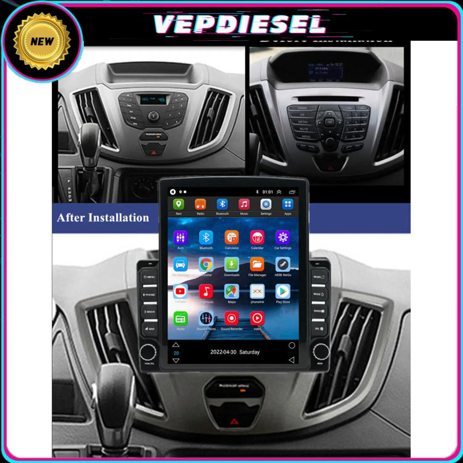 

1set Car Stereo Radio For Ford Transit Custom 2013-2019 Android 12 Support Wireless WIFI Automotive Electronic Accessories