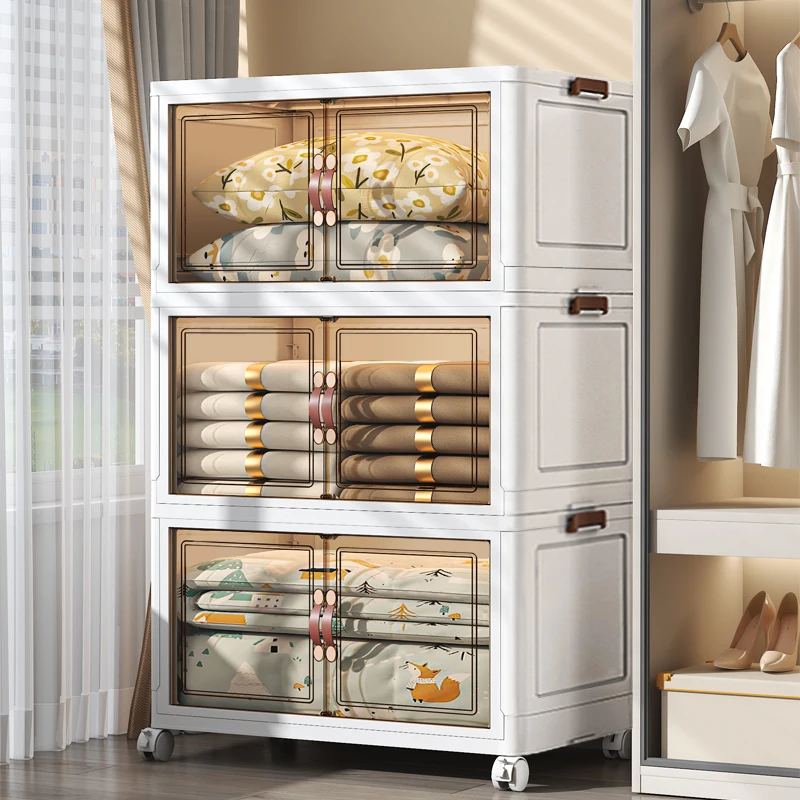 

Factory Transparent Clothing Storage Folding Box Stackable Drawer Office Bedroom Locker