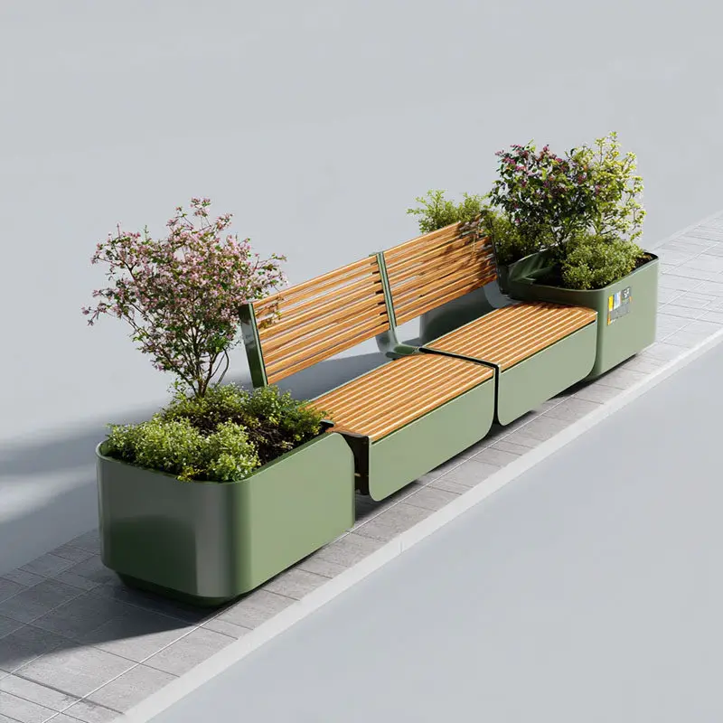 

YFY outdoor wrought iron flower box, seat and stool, pendulum square, rest stool, coffee shop, flower slot partition
