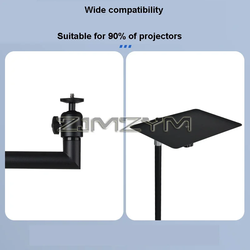 120CM Floor Projector Support Stand Metal Holder Multi-angle Adjustable 360° Rotating Projector Bracket for Film Video Projector