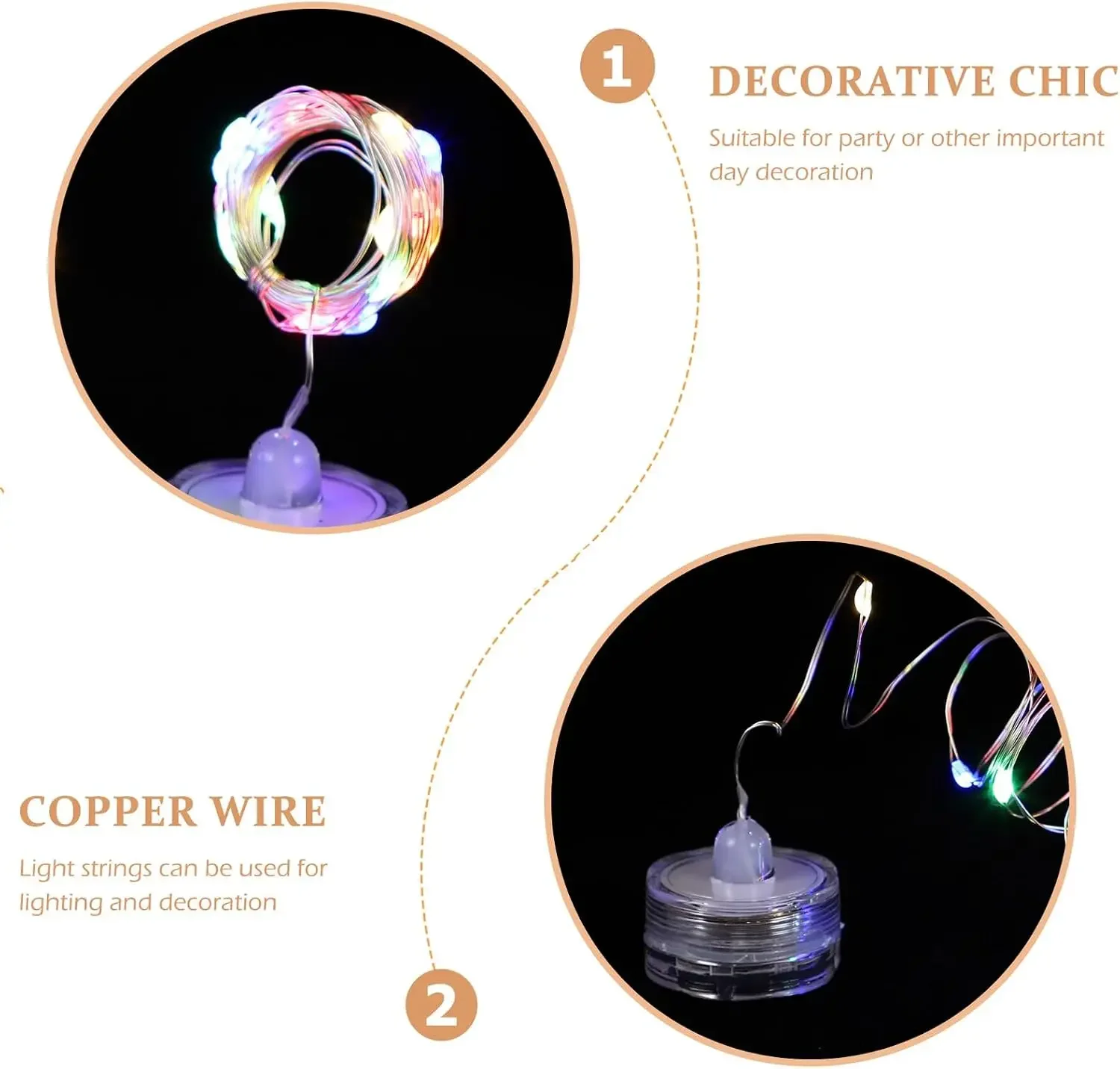 Submersible Copper Wire Underwater Lamp With 2M 20 LED Light String RGB Garland For Outdoor Swimming Pool Christmas Decoration