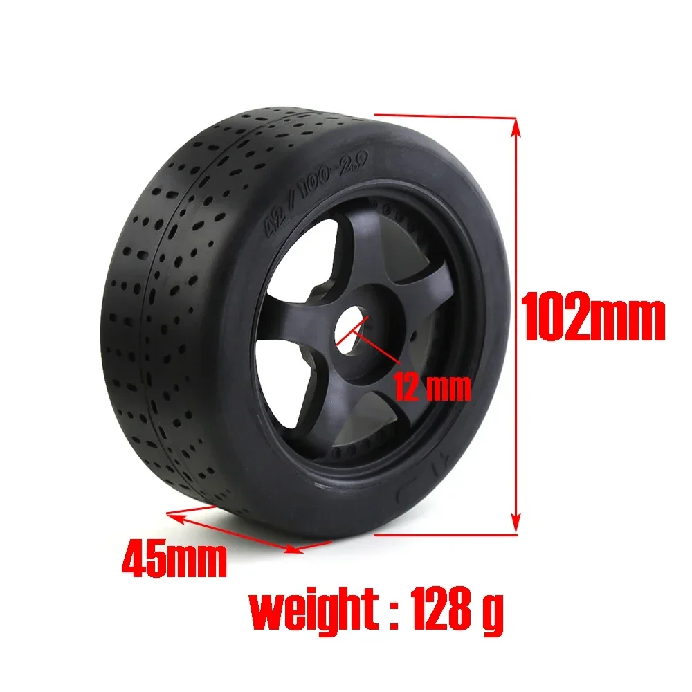 4PCS 102x45mm RubberTires 17mm Wheel Hex Tyres for Arrma 1/7 Infraction Felony Limitless RC On-road Car Replacement Upgrade Part
