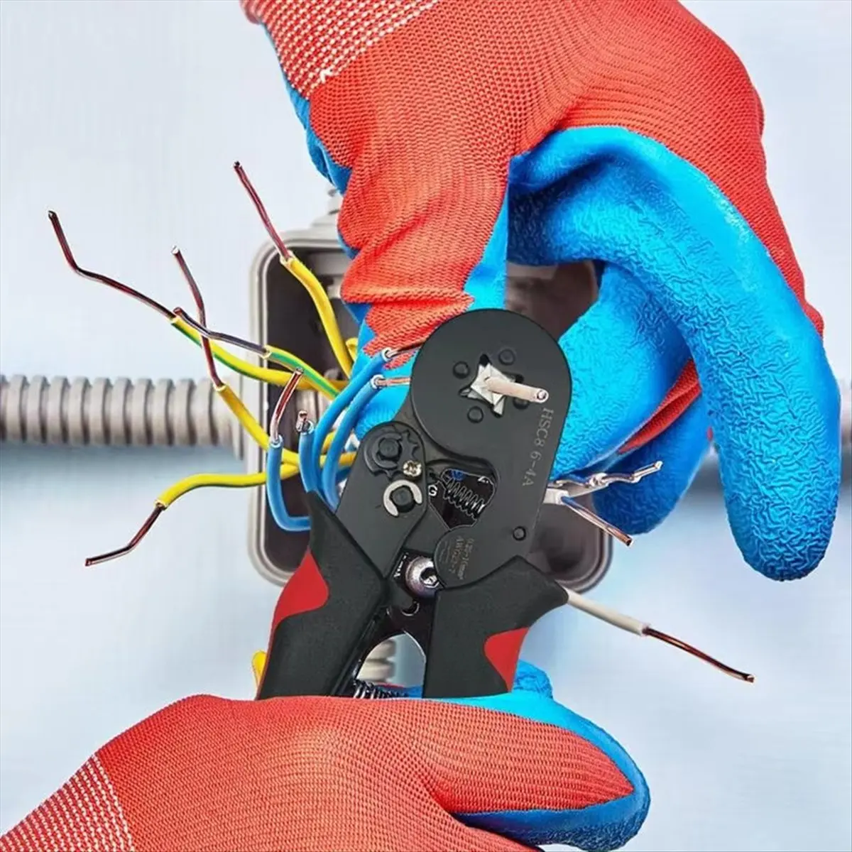 A20I Cable Crimping Tool Ratchet High Carbon Steel Crimping Plier Wear- Wire Terminals Crimper for Electrical Wire