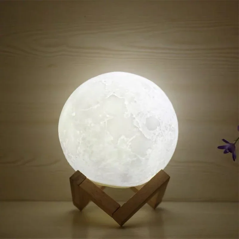 Creative Moon Lamp Led Small Night Light Stand Starry For Bedroom Bed Decoration Ambiance Light Kids Gift