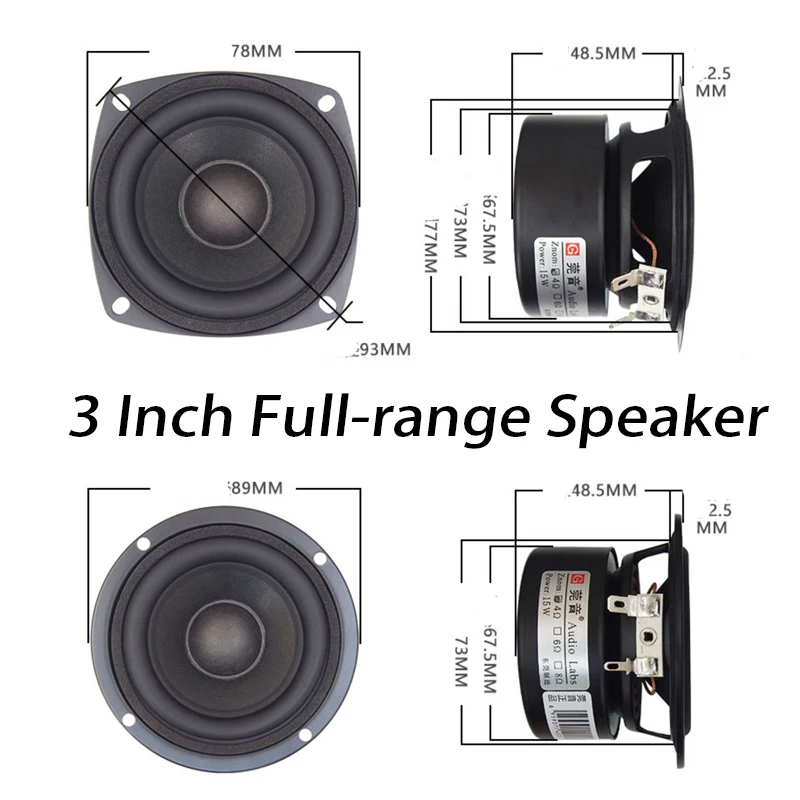 

5-45W 3 Inch Full-range Speaker 4-8Ohm 3 Inch Amplifier Speaker Tweeter Midrange Woofer HIFI Speaker Sound Quality