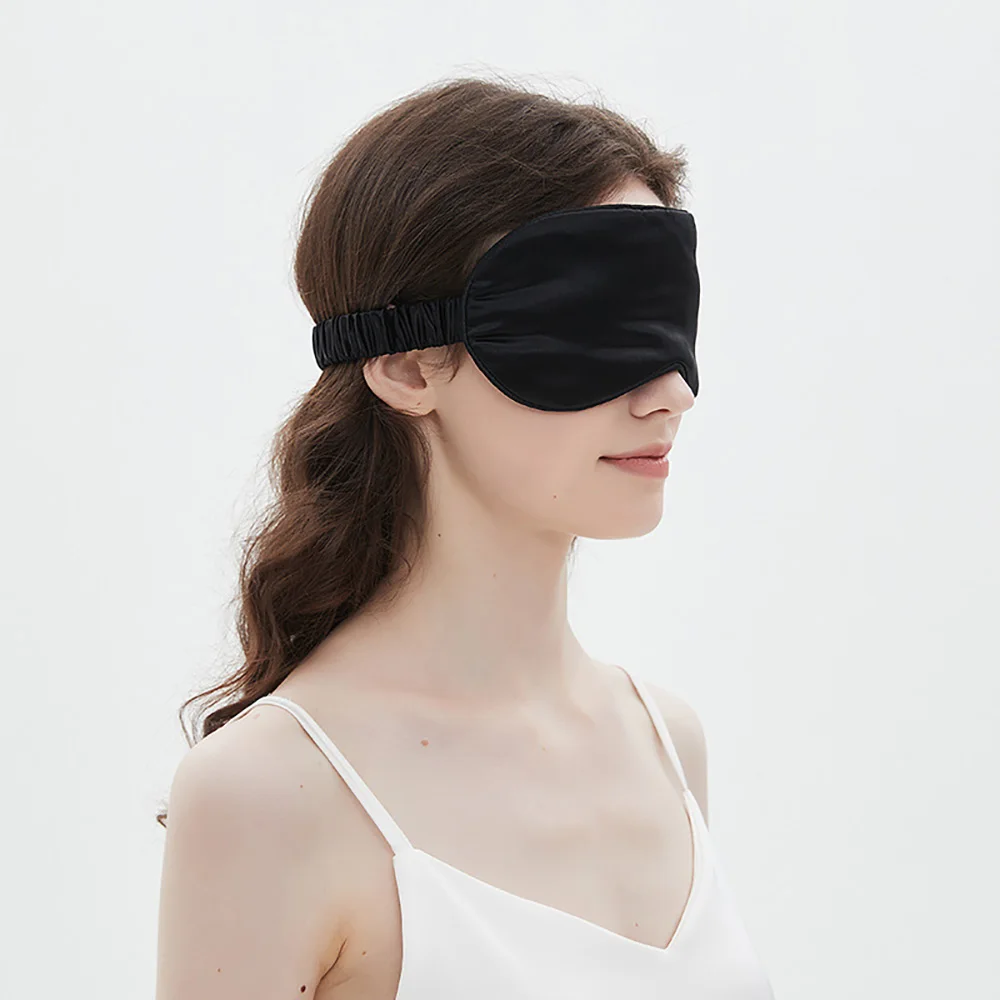 Schlafmaske aus 100 % Maulbeerseide für Männer und Frauen, Augenabdeckung, große Augenbinde für Total Blackout, Größe 20 x 8,5 cm – Detail 17