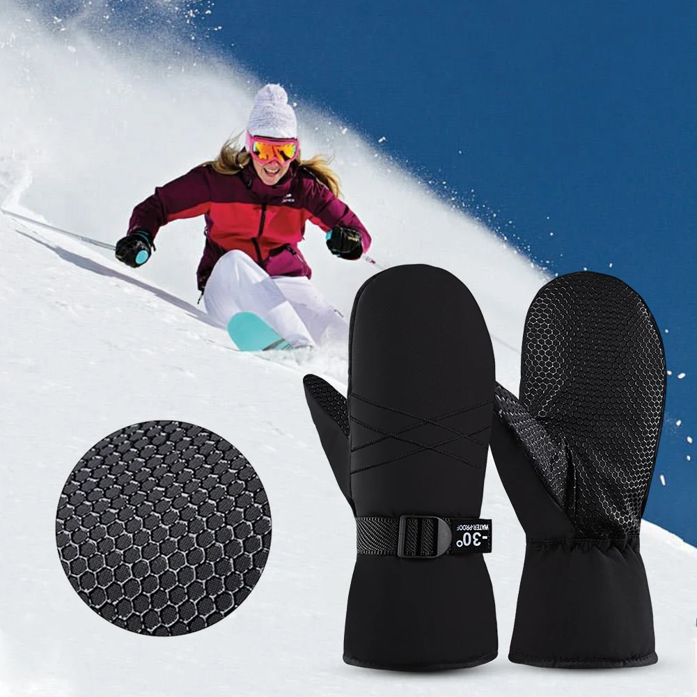 Ski Mittens Waterproof Winter Gloves Windproof Cycling Gloves Thermal Snowboard Gloves Cold Weather Gloves for Men & Women