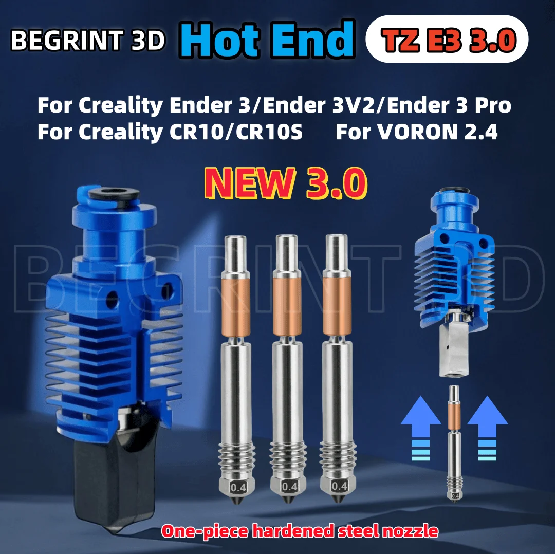 NEW Upgrade TZ E3 3.0 Hotend Kit High Speed Print Head For Ender 3/CR10/VORON 2.4 Hi-End Extruder J-head for Ender 3 V2 CR10