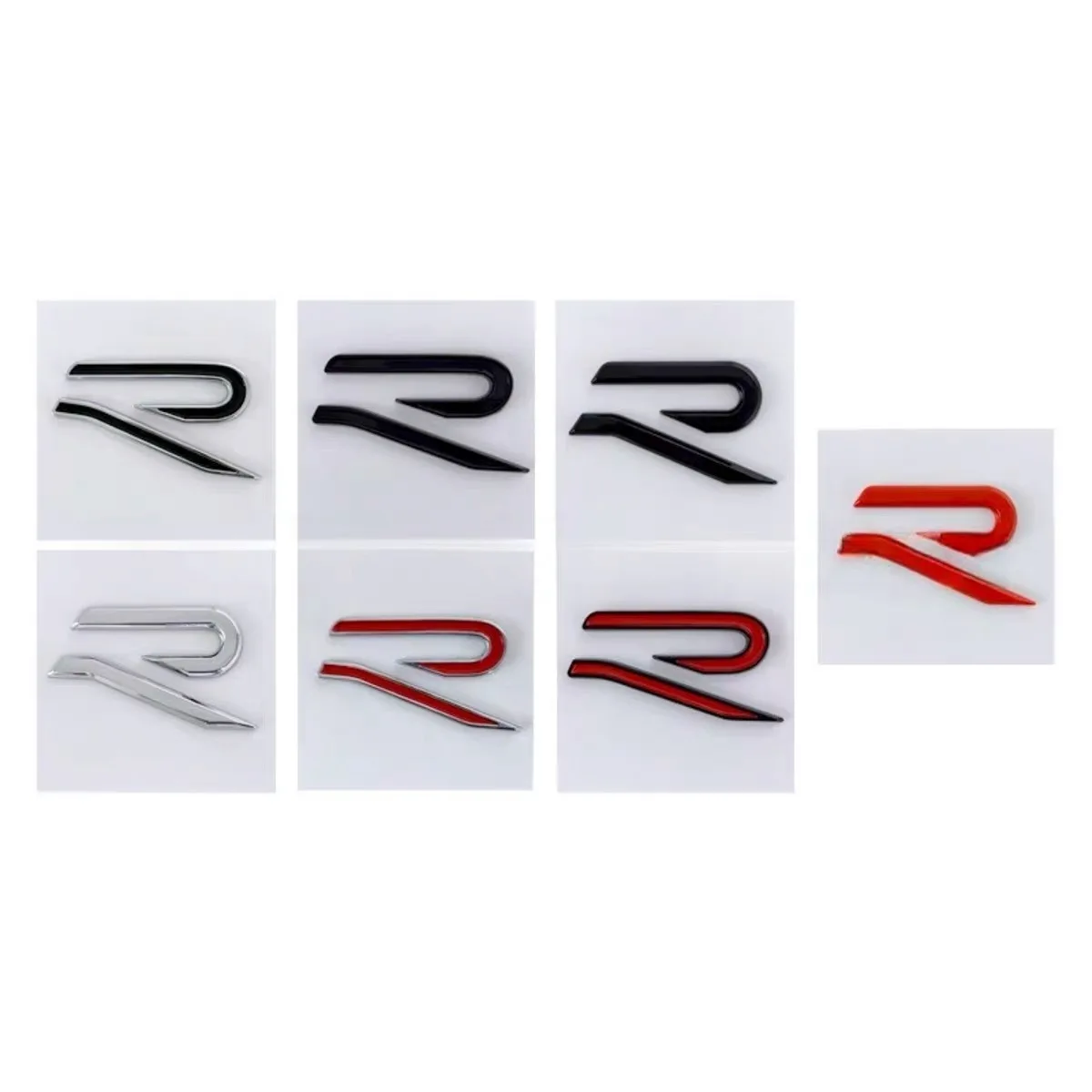 

3D Metal R Logo Badge Emblem Car Body Tail Trunk Decals Sticker For VW Volkswagen GTI R Rline Golf Beetle Passat Sharan Jetta