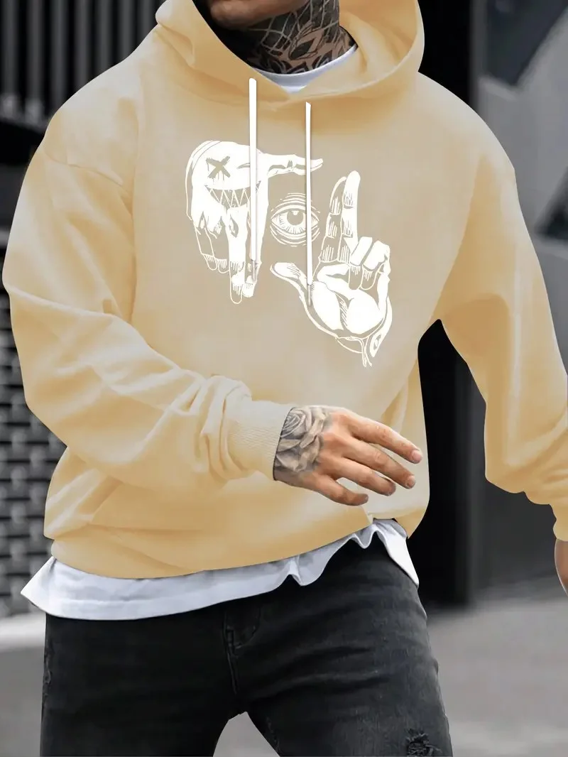 السترة الرجالية الجديدة لربيع وخريف 2025 هي طباعة عين إيماءة ثلاثية الأبعاد عصرية ناعمة ومريحة