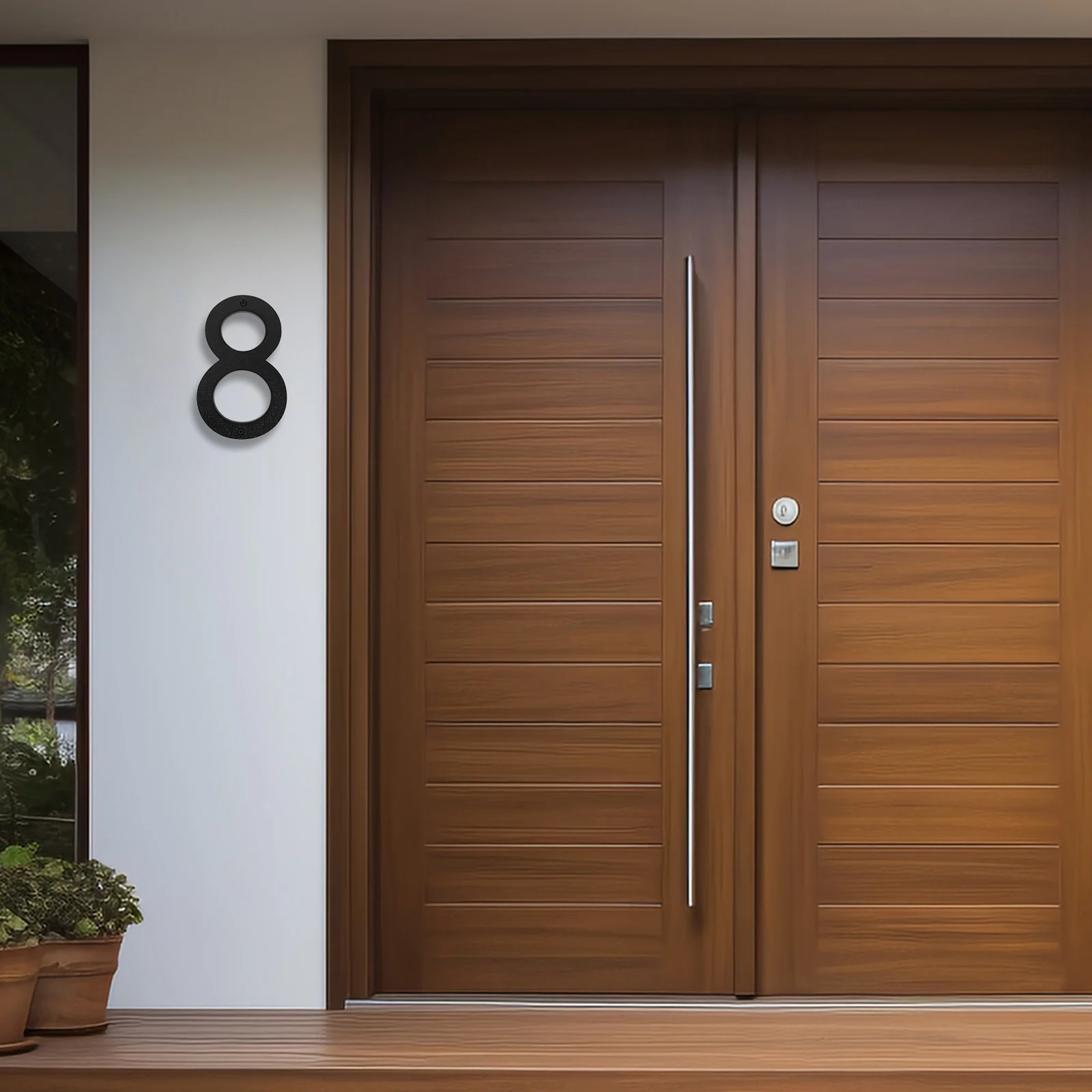 

8 Inch Large Black Floating Door Numbers Modern Address Plaque For Home Garden Wall Street Sign Exterior Decor