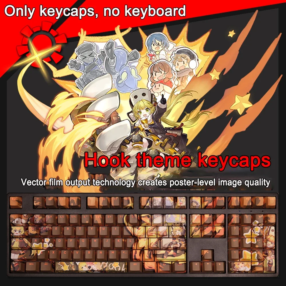 108 Tasten für Honkai Impact Keycap Bronya Zaychik PBT Subbed Cherry Hintergrundbeleuchtete Tastenkappen Anime-Tastenkappen für ANSI 61 87 104 108 Layout – Detail 23