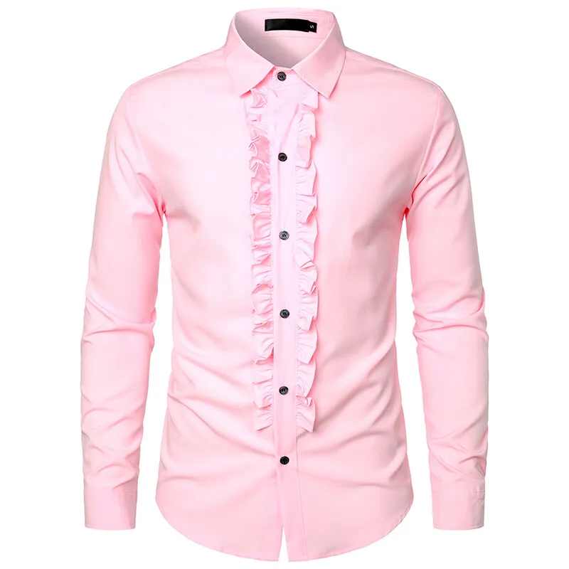 Designer Easy Care Shirts For Men Long Sleeve Party Wedding Slim Spring Quality Soft Comfortable Lapel Fashion Camisas De Hombre