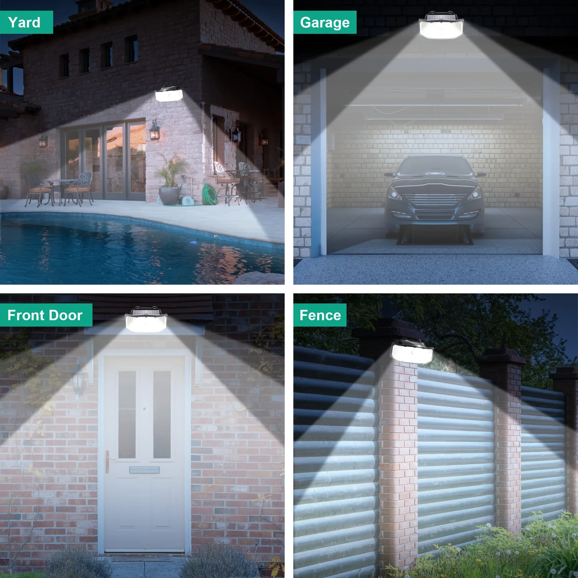 IP65 Waterproof Solar Outdoor Lights - 2 Pack 252 LED Motion Sensor Lights Solar Security Flood Lights for Backyard Patio Patio