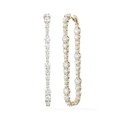 Geometric Long Rectangle Huggie Hoop Earring For Women Sparking Bling 5A Cubic Zirconia CZ High Quality Jewelry