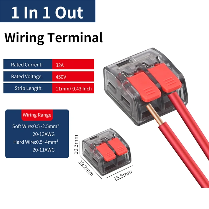 

【A87T】CMK63 Lever Wire Quick Connectors Clamp Electrical Cable Home Assortment Terminal Block 0.08-4Mm 32A