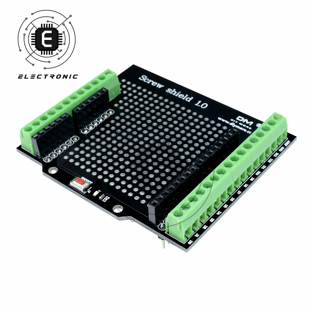 Nguyên Sinh Vít Che Chắn Cho Arduino Mã Nguồn Mở Nút Reset D13 LED Mới Cho Bo Mạch Năm 3.81 Nhà Ga 2 Mặt PCB SMART TECH Hàn DIY