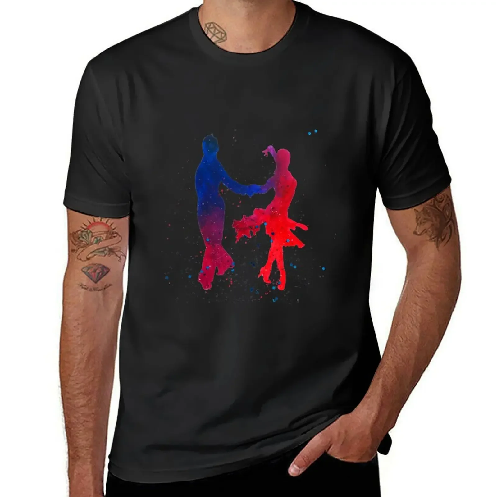 

Latin dance pose painting dance couple salsa samba jive chachacha T-Shirt cheap stuff plus size clothes compression shirt men