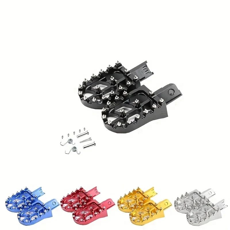 CNC Foot Pegs Pedals Footpegs Shift Foot Lever Foot Pegs Rest Footrests Motorcycle Universal Aluminum Alloy With Teeth