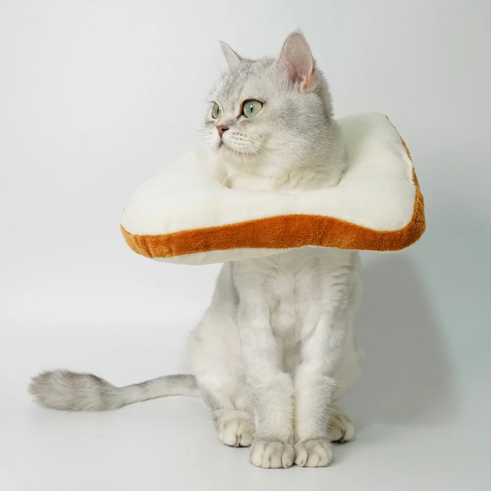 Adorable Pet Costume Party Cat Headgear Headwear Collar Bread Shape Cosplay Headband Cotton Costumes